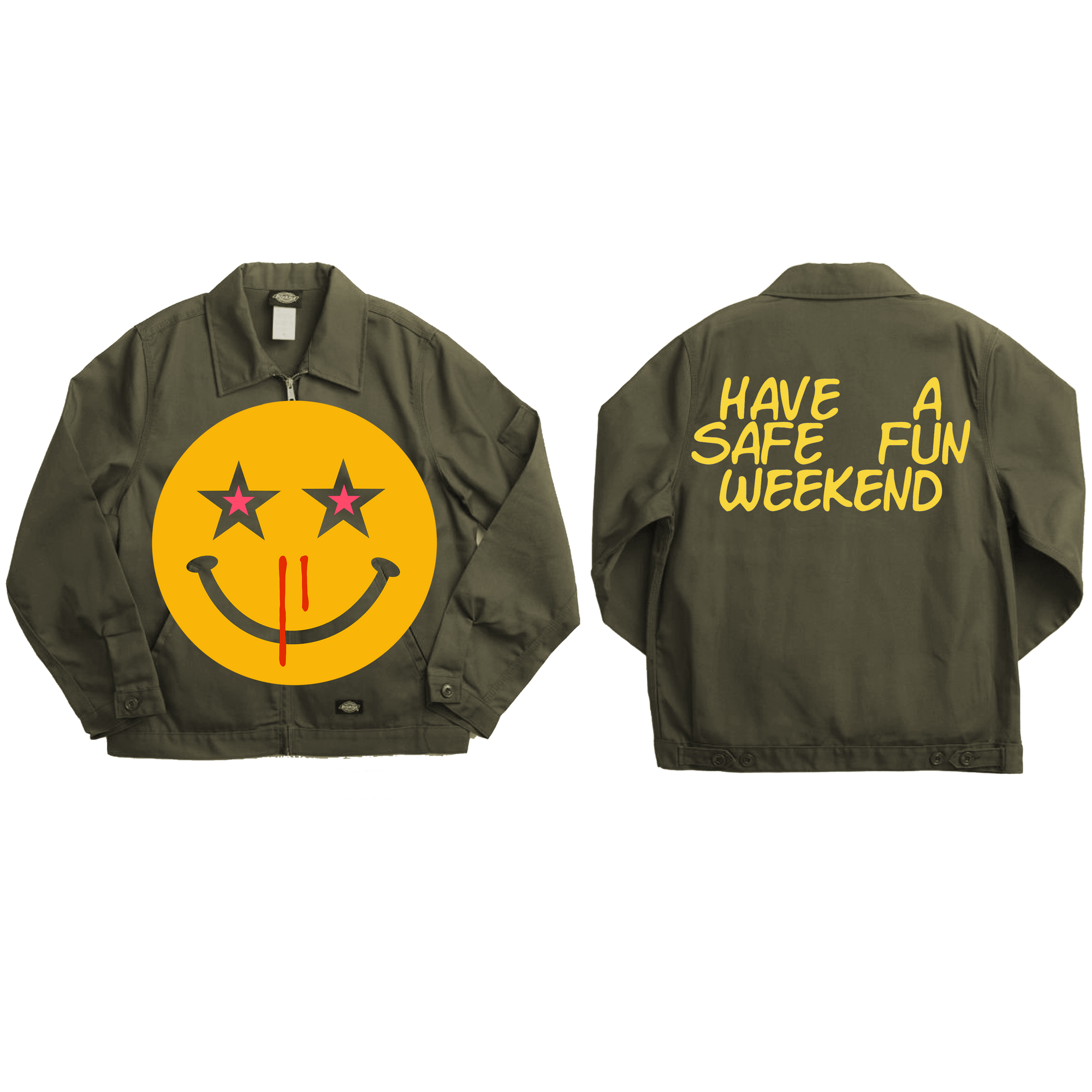 HAVE A SAFE FUN WEEKEND UTILITY JACKET - OLIVE